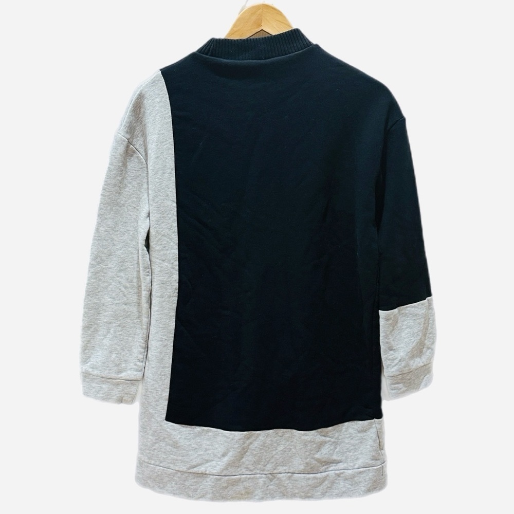 Zara Trafaluc Like New Sweatshirt Mini Dress in Colorblock Black and Grey Small - Picture 3 of 4
